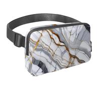 Rimani a mani libere e alla moda con il nostro marsupio da viaggio per uomini e donne, una borsa a tracolla per corsa, passeggiate, escursionismo e ciclismo, texture marmo bianco, Multicolore#05,