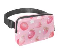 Rimani a mani libere e alla moda con il nostro marsupio da viaggio per uomini e donne, una borsa a tracolla per corsa, passeggiate, escursionismo e ciclismo, motivo frutta rosa, Multicolore#04,