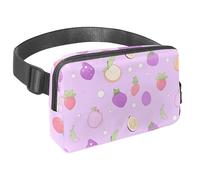 Rimani a mani libere e alla moda con il nostro marsupio da viaggio per uomini e donne, una borsa a tracolla per corsa, passeggiate, escursionismo e ciclismo, motivo frutta rosa, Multicolore#08,