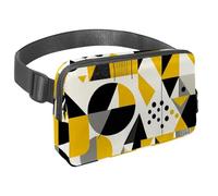 Rimani a mani libere nella tua avventura con il nostro marsupio da viaggio, perfetto per uomini e donne, corsa, passeggiate, escursionismo e ciclismo, geometrico astratto giallo, Multicolore#04,