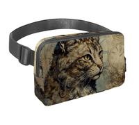 Rimani a mani libere nella tua avventura con il nostro marsupio da viaggio, perfetto per uomini e donne, corsa, passeggiate, escursionismo e ciclismo, motivo gatto vintage, Multicolore#03,