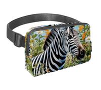 Rimani a mani libere nella tua avventura con il nostro marsupio da viaggio, perfetto per uomini e donne, corsa, passeggiate, escursioni e ciclismo, carino zebra e fiore, Multicolore#05,