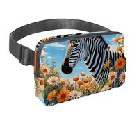 Rimani a mani libere nella tua avventura con il nostro marsupio da viaggio, perfetto per uomini e donne, corsa, passeggiate, escursioni e ciclismo, carino zebra e fiore, Multicolore#07,