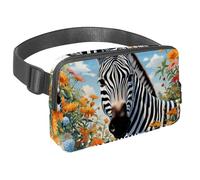 Rimani a mani libere nella tua avventura con il nostro marsupio da viaggio, perfetto per uomini e donne, corsa, passeggiate, escursioni e ciclismo, carino zebra e fiore, Multicolore#04,