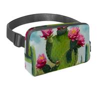 Rimani a mani libere nella tua avventura con il nostro marsupio da viaggio, perfetto per uomini e donne, corsa, passeggiate, escursionismo e ciclismo, fiori di cactus rosa, Multicolore#02,