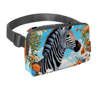 Rimani a mani libere nella tua avventura con il nostro marsupio da viaggio, perfetto per uomini e donne, corsa, passeggiate, escursioni e ciclismo, carino zebra e fiore, Multicolore#01,