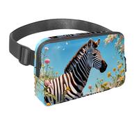 Rimani a mani libere nella tua avventura con il nostro marsupio da viaggio, perfetto per uomini e donne, corsa, passeggiate, escursioni e ciclismo, carino zebra e fiore, Multicolore#02,