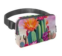 Rimani a mani libere nella tua avventura con il nostro marsupio da viaggio, perfetto per uomini e donne, corsa, passeggiate, escursionismo e ciclismo, fiori di cactus rosa, Multicolore#04,