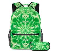 Rimani alla moda e preparati con questo zaino e astuccio Duo, ideale per studenti, colore blu tie dye, Multicolore#04, B:29.4x20x40cm P:19x7.5x3.8cm, Zaini Daypack