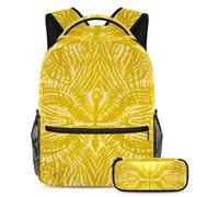 Rimani alla moda e preparati con questo zaino e astuccio Duo, ideale per studenti, colore blu tie dye, Multicolore#05, B:29.4x20x40cm P:19x7.5x3.8cm, Zaini Daypack