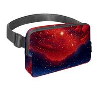 Rimani attivo e mantieni i tuoi effetti personali al sicuro con la nostra borsa a tracolla per corsa, ideale per stili di vita attivi, cielo stellato rosso, Multicolore#03, 1.5x9.0x5.9in/4x23x15cm
