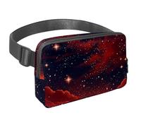 Rimani attivo e mantieni i tuoi effetti personali al sicuro con la nostra borsa a tracolla per corsa, ideale per stili di vita attivi, cielo stellato rosso, Multicolore#02, 1.5x9.0x5.9in/4x23x15cm