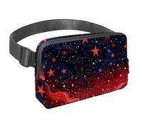 Rimani attivo e mantieni i tuoi effetti personali al sicuro con la nostra borsa a tracolla per corsa, ideale per stili di vita attivi, cielo stellato rosso, Multicolore#01, 1.5x9.0x5.9in/4x23x15cm