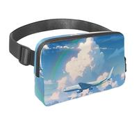 Rimani attivo e organizzato con il nostro marsupio da viaggio, borsa a tracolla per corsa, escursionismo, ciclismo, progettata per uomini e donne, motivo aereo blu, Multicolore#01,