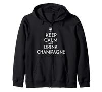 Rimani calmo e Bevi Vino Champagne Francese Felpa con Cappuccio