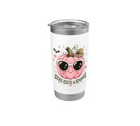 Rimani carino e spettrale zucca rosa Halloween Summerween Bicchiere termico in acciaio inox doppia parete