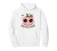 Rimani Carino e spettrale Zucca Rosa Halloween Summerween Felpa con Cappuccio