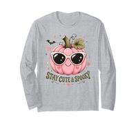 Rimani Carino e spettrale Zucca Rosa Halloween Summerween Maglia a Manica