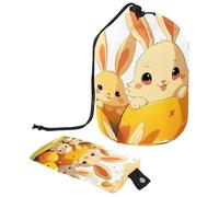 Rimani glamour ovunque con questa borsa cosmetica pieghevole a barile, ideale per viaggi e uso domestico. Uovo di Pasqua giallo, Multicolore, 9.9x6.9in/25.2x17.6cm;6x3.5in/15.2x8.8cm
