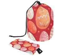 Rimani glamour ovunque con questa borsa pieghevole per cosmetici, ideale per viaggi e uso domestico. Uova di Pasqua rosa, Multicolore, 9.9x6.9in/25.2x17.6cm;6x3.5in/15.2x8.8cm
