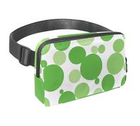 Rimani in movimento con il nostro marsupio da viaggio, la borsa a tracolla perfetta per corsa, passeggiate, escursioni e ciclismo, geometrico circolare verde, Multicolore#03, 1.5x9.0x5.9in/4x23x15cm