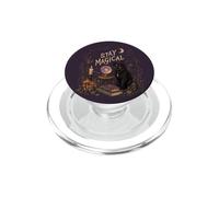 Rimani magico Black Cat Witchy Moon PopSockets PopGrip per MagSafe