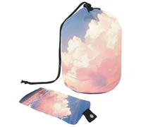 Rimani organizzato e chic con il nostro organizer per articoli da toeletta con coulisse, borsa grande per il trucco da donna, motivo aeroplano rosa, Multicolore,
