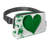 Rimani organizzato ed elegante con il nostro marsupio con cinturino regolabile, il compagno perfetto per passeggiate, escursioni e avventure in bicicletta, motivo a cuore verde, Multicolore#01,