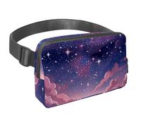 Rimani organizzato ed elegante con il nostro marsupio da viaggio, la borsa a tracolla definitiva per uomini e donne in movimento, cielo stellato rosa, Multicolore#04, 1.5x9.0x5.9in/4x23x15cm