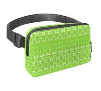 Rimani organizzato ed elegante nelle tue avventure con il nostro marsupio con cinturino regolabile, il marsupio da viaggio ideale per passeggiate, escursioni e ciclismo., geometrico circolare verde,