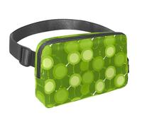 Rimani organizzato ed elegante nelle tue avventure con il nostro marsupio con cinturino regolabile, il marsupio da viaggio ideale per passeggiate, escursioni e ciclismo., geometrico circolare verde,