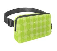 Rimani organizzato ed elegante nelle tue avventure con il nostro marsupio con cinturino regolabile, il marsupio da viaggio ideale per passeggiate, escursioni e ciclismo., geometrico circolare verde,