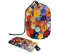 Rimani organizzato in viaggio con questa borsa per il trucco pieghevole da donna, perfetta per viaggi o per casa!, colore arcobaleno, Multicolore, 9.9x6.9in/25.2x17.6cm;6x3.5in/15.2x8.8cm