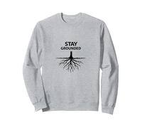 Rimani radicato Albero Radici Motivazionale Benessere Felpa, Unisex per Adulti, Grigio Melange, L