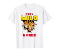 Rimani Selvaggio e Libero (Grafica Tiger) Maglietta