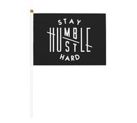 Rimani umile, datti da fare duramente Bandiera sventolante a mano bifacciale da 5,5x8,2 pollici