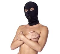 Rimba Bondage Play Cappuccio in spandex con bavaglio a sfera Ø 45 mm Black One Size