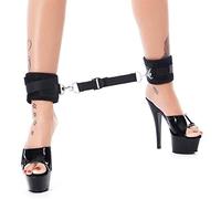 Rimba Bondage Play Soft Manette per caviglie con barra divaricatrice Black One Size