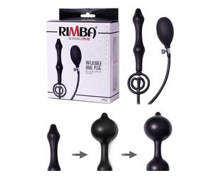 Rimba BondagePlay Plug Anale Gonfiabile con Pompa Doppia Camera Nero