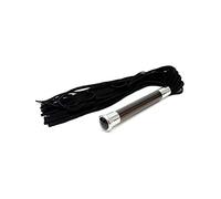 Rimba Flogger in pelle scamosciata con manico in vetro e cristallo Nero/Viola