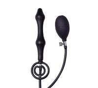 Rimba Latex Play Butt plug gonfiabile con doppio palloncino e pompa Nero