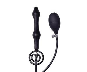 Rimba Latex Play Butt plug gonfiabile con doppio palloncino e pompa Nero