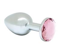 Dildo Anale in Metallo XS Rimba con Cristallo Rosa (Argento)