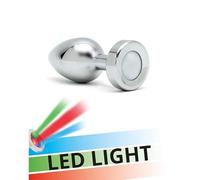 Rimba Pisa Butt Plug with LED Lights Silver