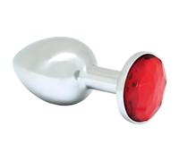 Dildo Anale in Metallo con Gemma Rossa Rimba XS (Argento)