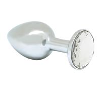 Rimba XS - plug anale metallico con pietra trasparente - argento
