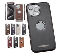 Rimbmax Phone Case, Proguard Leather Case for iPhone 16/15/14/13 /12Full Range, Geupday Magnetic Phone Case, Suitable for iPhone 16/15/14/13/12Pro Max Case (for iPhone 15 Pro,Black)