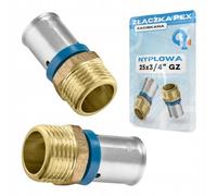 Rimex Pressfitting - Giunto PEX 25 x 3/4", filettatura interna, in ottone, resistente alla corrosione, per impianti di acqua potabile e riscaldamento, compatibile con ganasce a U