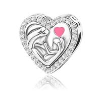 Rimgoris 925 Charm In Argento Sterling Per Donne Bracciali Collana Famiglia Madre E Figlia Cuore 5a Cubic Zirconia San Valentino Compleanno Festa Della Mamma Charms Per Le Donne