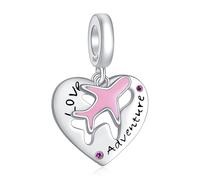 Rimgoris 925 Charm in argento sterling per le donne Bracciali Collana Passaporto da viaggio Macchina fotografica bussola Batteria Vita Auto & Casco Aereo Globo Valigia Dangle Charm Gift